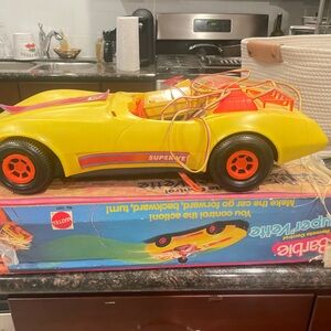 Mattel Barbie Super Vette Yellow and Orange Toy Car